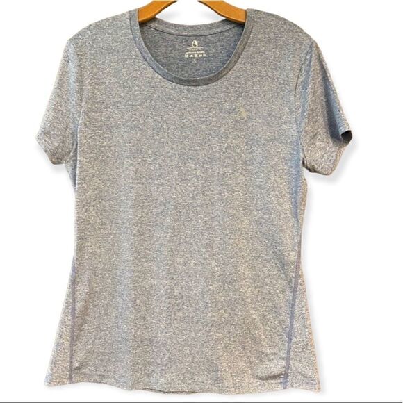 Icyzone Sz L Gray Blue Workout Exercise Stretch T-Shirt - Picture 1 of 7